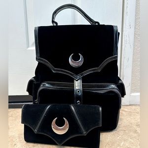 KILLSTAR Nyah Velvet Backpack and Wallet Set